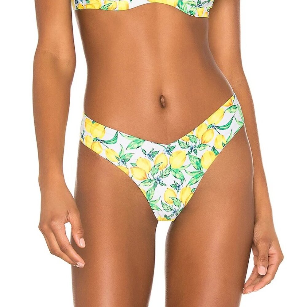 NWT Onia Delilah Bikini Bottom in Lemons All Over White - Size Medium
